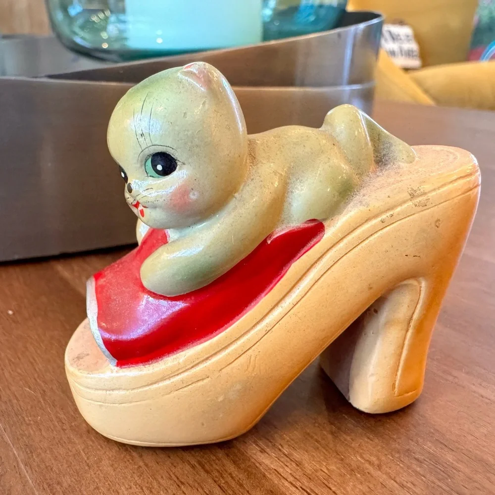 Vintage Cat on a Shoe Pencil Sharpener
